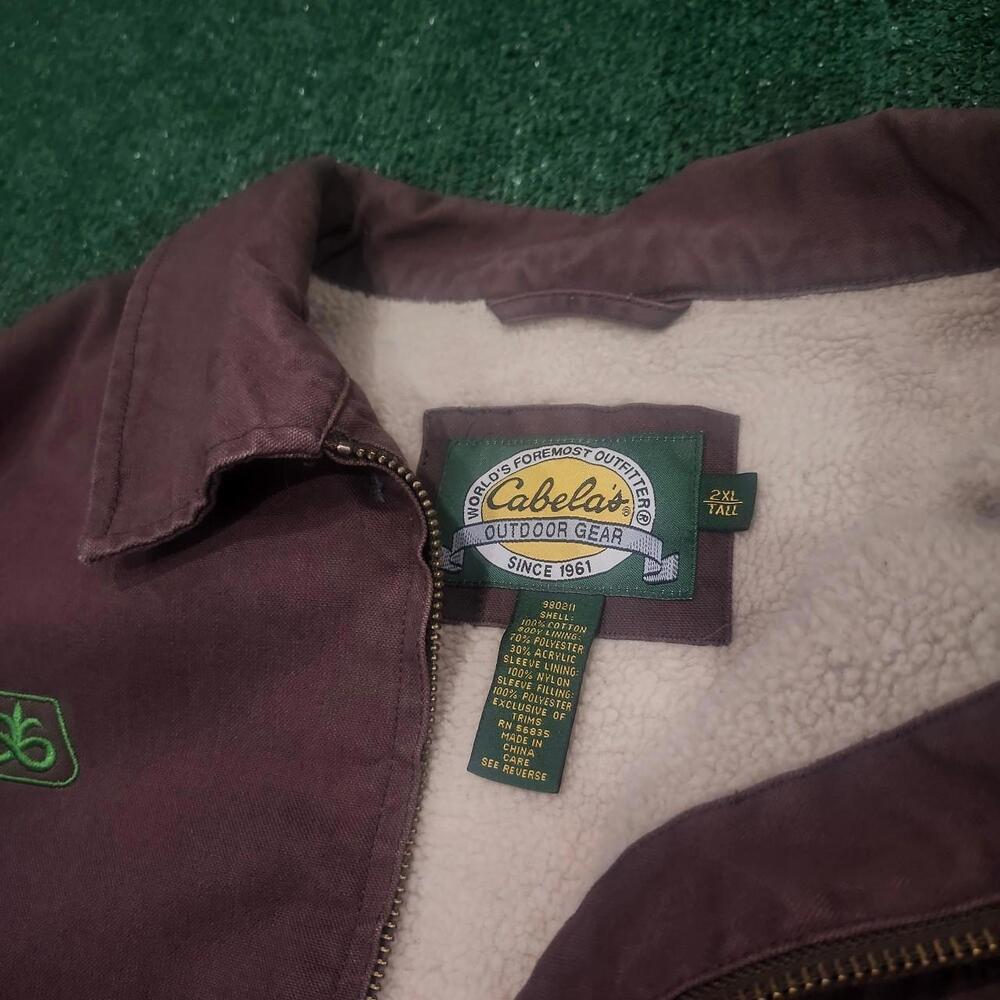 Cabela Men's Burgundy and Brown Jacket